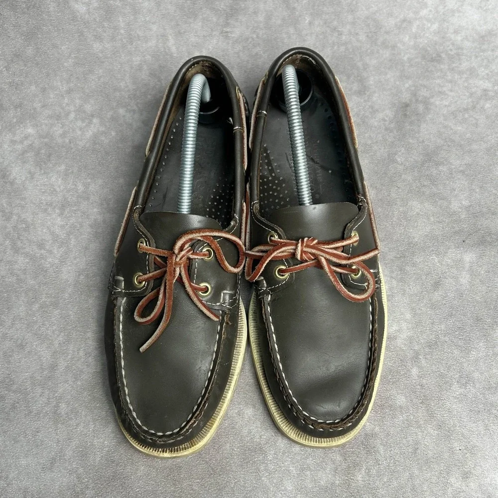 Sebago Docksides Leather Boat Shoes Women's 8.5 M Classic Gray Lace Up Comfort